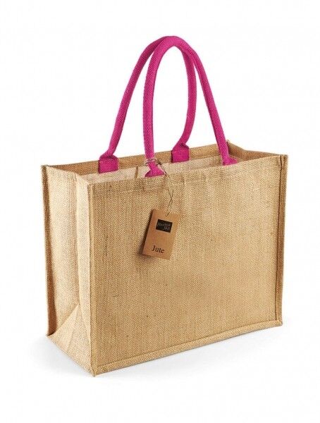 Sacosa iuta cu manere colorate clasic - Classic Jute Shopper - imagine 4