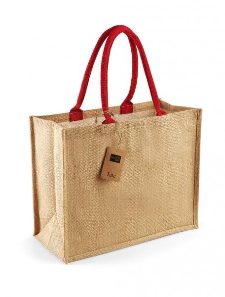 Sacosa iuta cu manere colorate clasic - Classic Jute Shopper - imagine 6