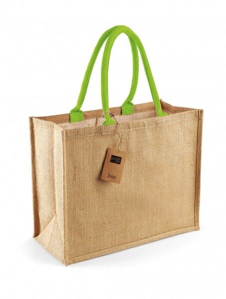 Sacosa iuta cu manere colorate clasic - Classic Jute Shopper - imagine 8
