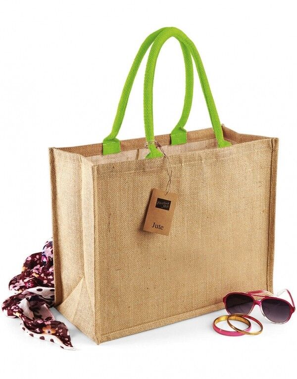 Sacosa iuta cu manere colorate clasic - Classic Jute Shopper - imagine 10
